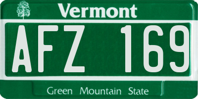 VT license plate AFZ169