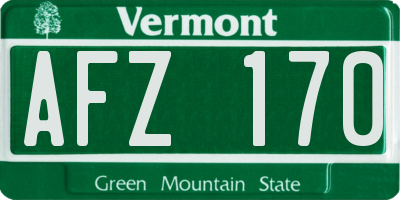 VT license plate AFZ170