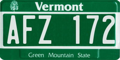 VT license plate AFZ172