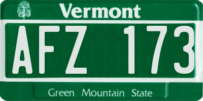 VT license plate AFZ173