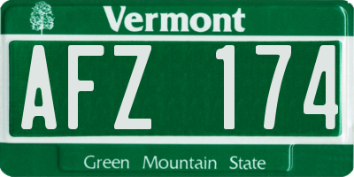 VT license plate AFZ174