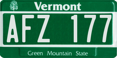 VT license plate AFZ177