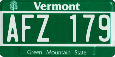 VT license plate AFZ179