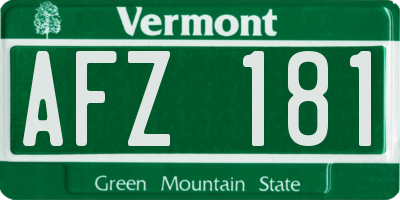 VT license plate AFZ181