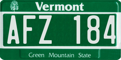 VT license plate AFZ184