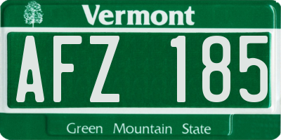 VT license plate AFZ185
