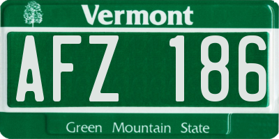 VT license plate AFZ186
