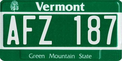VT license plate AFZ187