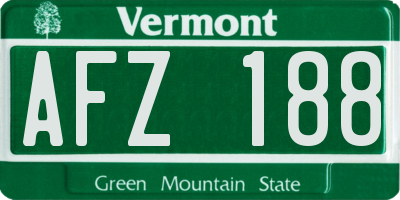 VT license plate AFZ188