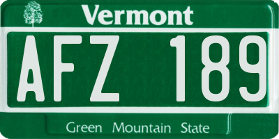 VT license plate AFZ189