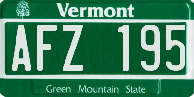 VT license plate AFZ195