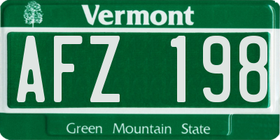 VT license plate AFZ198