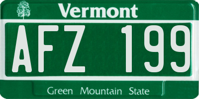 VT license plate AFZ199