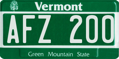 VT license plate AFZ200