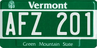 VT license plate AFZ201