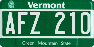 VT license plate AFZ210