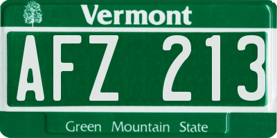 VT license plate AFZ213