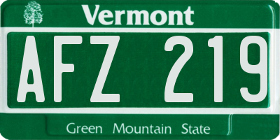 VT license plate AFZ219