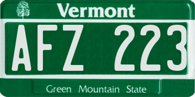 VT license plate AFZ223