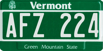 VT license plate AFZ224