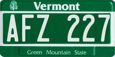 VT license plate AFZ227