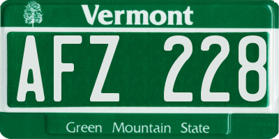 VT license plate AFZ228