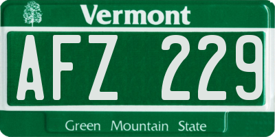 VT license plate AFZ229