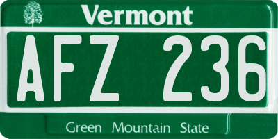 VT license plate AFZ236