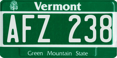 VT license plate AFZ238