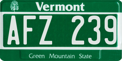 VT license plate AFZ239