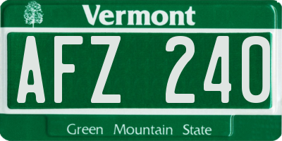 VT license plate AFZ240
