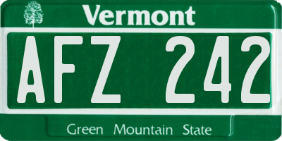 VT license plate AFZ242