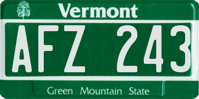 VT license plate AFZ243