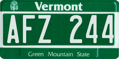 VT license plate AFZ244