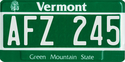VT license plate AFZ245