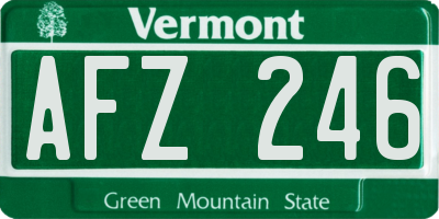 VT license plate AFZ246