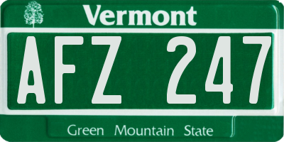 VT license plate AFZ247
