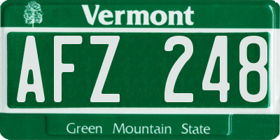 VT license plate AFZ248