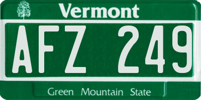 VT license plate AFZ249