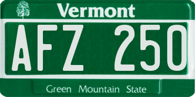 VT license plate AFZ250