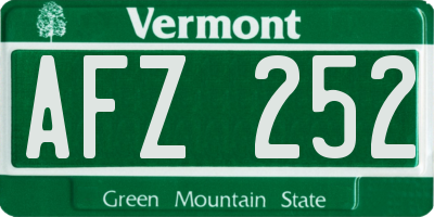 VT license plate AFZ252