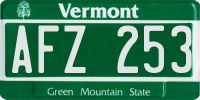 VT license plate AFZ253