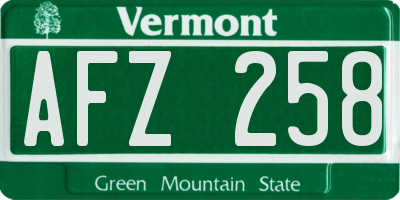 VT license plate AFZ258