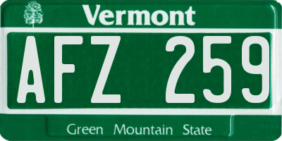 VT license plate AFZ259
