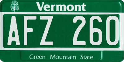 VT license plate AFZ260