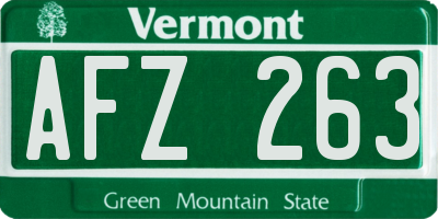 VT license plate AFZ263