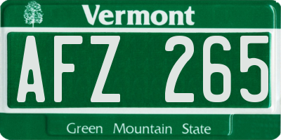 VT license plate AFZ265