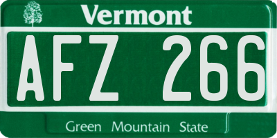 VT license plate AFZ266