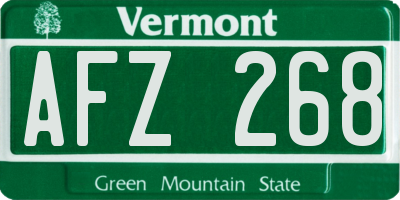 VT license plate AFZ268
