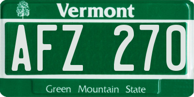 VT license plate AFZ270